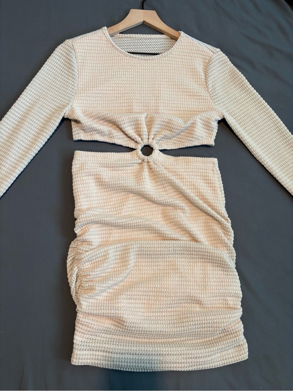 SHEIN Waffle Knit Long Sleeve Dress